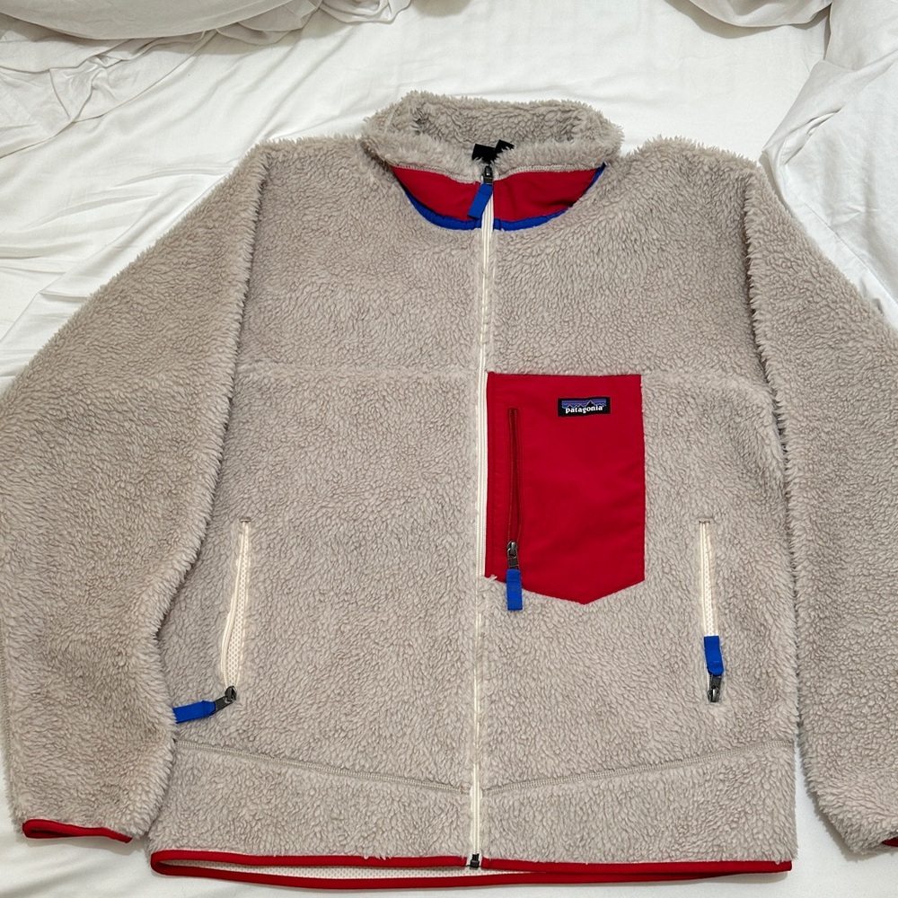Patagonia Fleece Jacket - Cream and Red